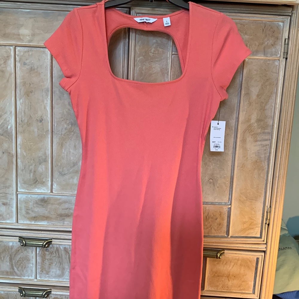 🔥Sexy peach dress. Smoke & pet free home. Open back, beautiful color.
